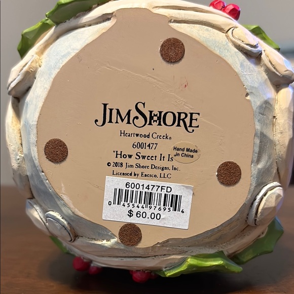 Jim Shore Festive Snowman with Candy Cane and Holly - Picture 6 of 8